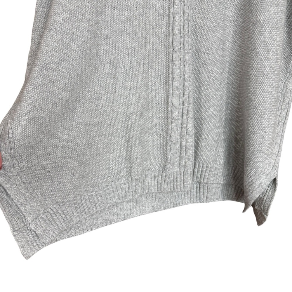 Talbots Oversized Cable Knit Poncho Sweater Gray Size L NWT - Picture 9 of 14
